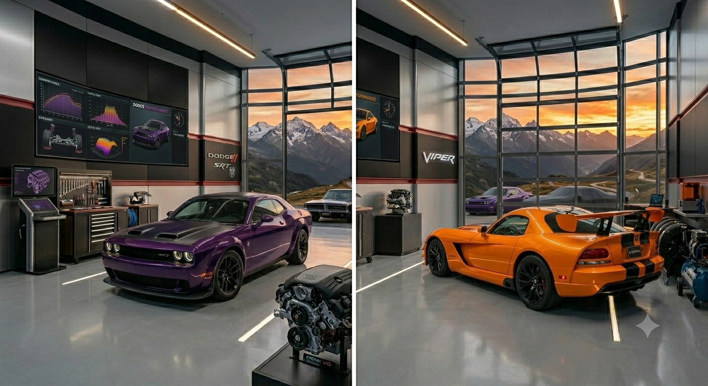 Dodge being serviced at our Dodge repair workshop in Al Quoz, Dubai