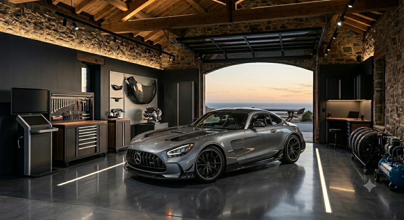 Mercedes-Benz being serviced at our Mercedes repair workshop in Al Quoz, Dubai