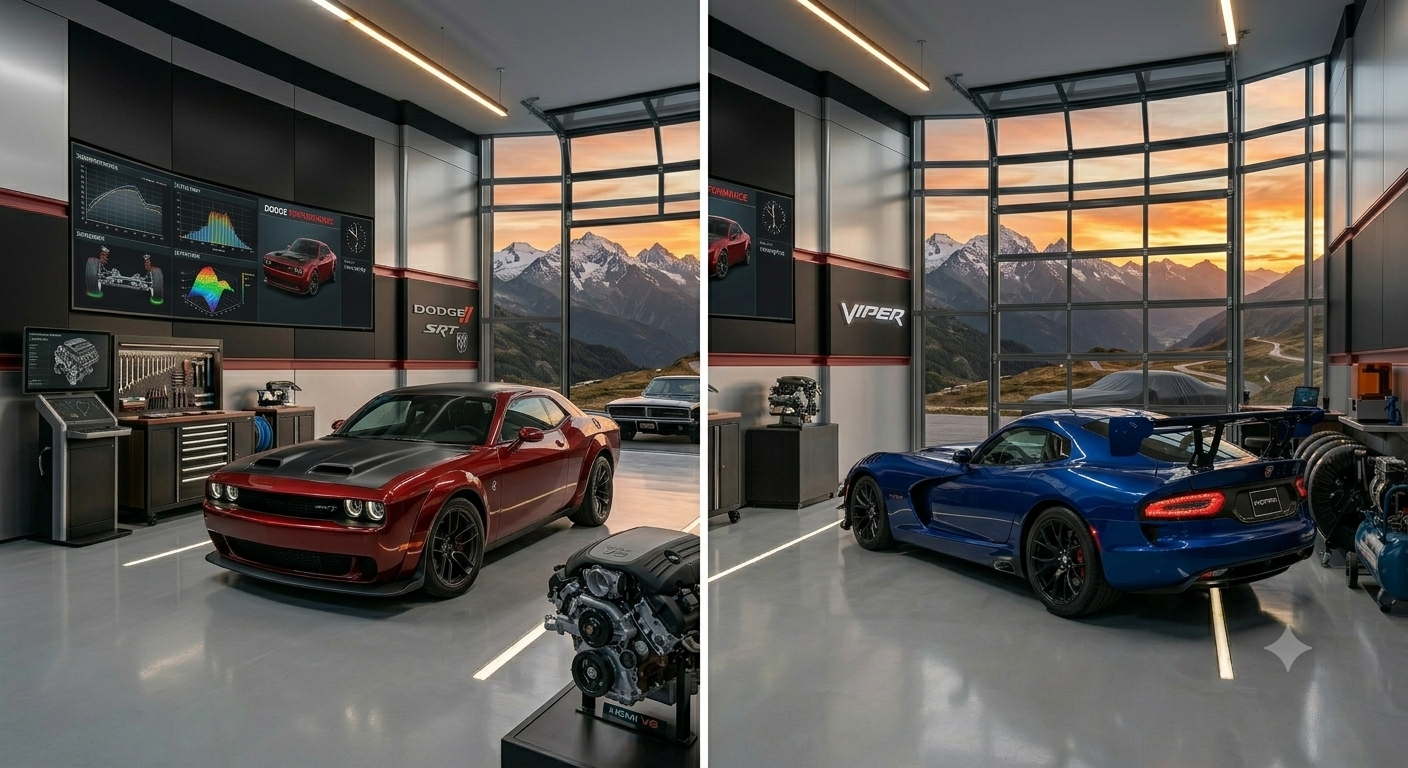Dodge being serviced at our Dodge repair workshop in Al Quoz, Dubai