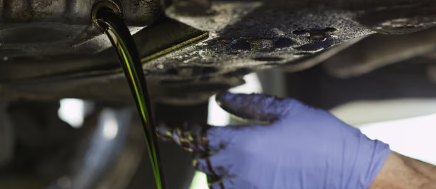 Car oil leak diagnosis and repair being carried out at our workshop in Al Quoz, Dubai