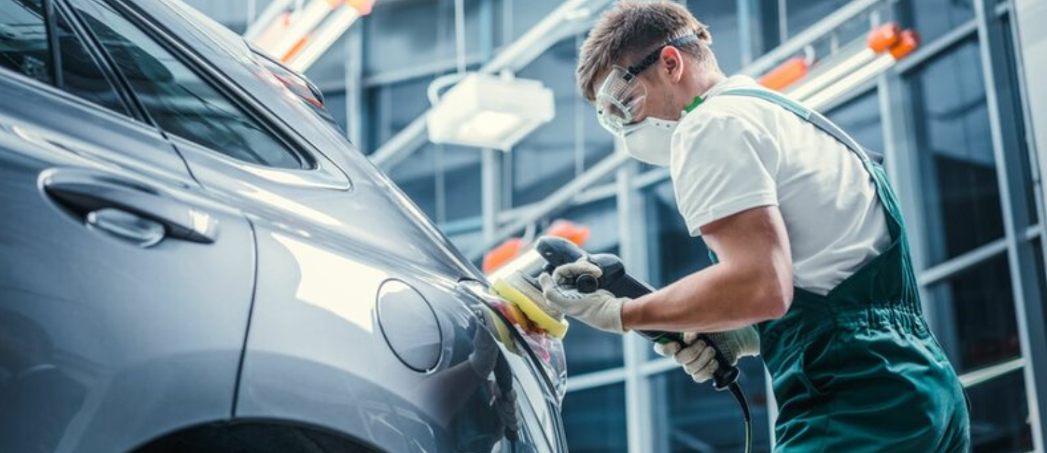 Car auto body shop repair work being carried out at our workshop in Al Quoz, Dubai