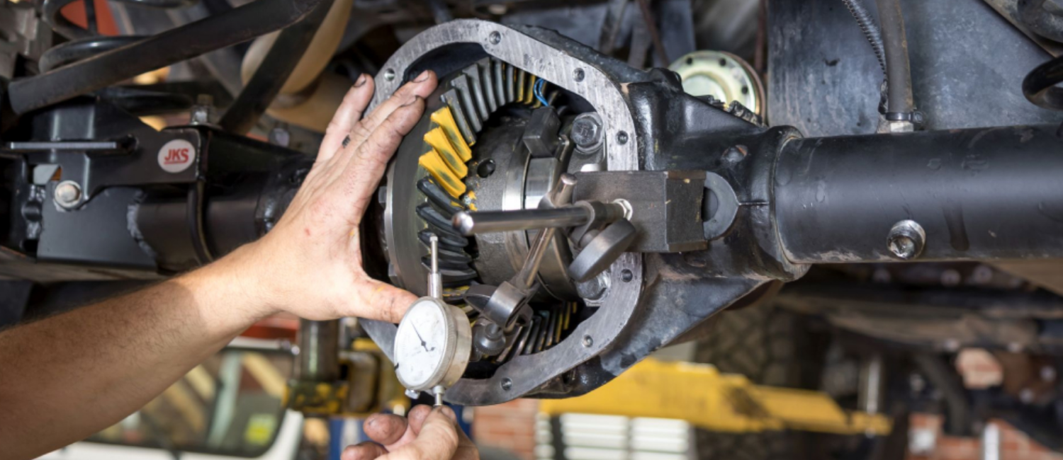 Car differential repair being carried out at our workshop in Al Quoz, Dubai