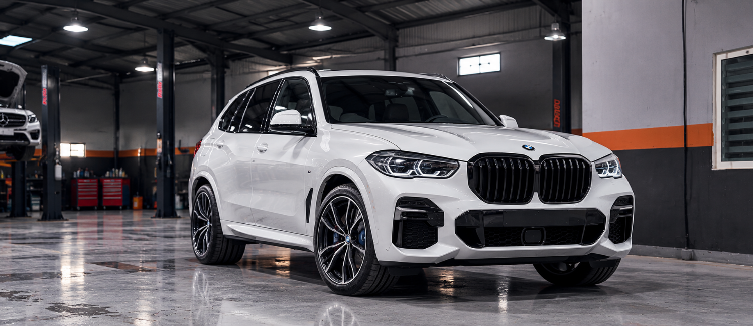 BMW AC repair being carried out at our workshop in Al Quoz, Dubai