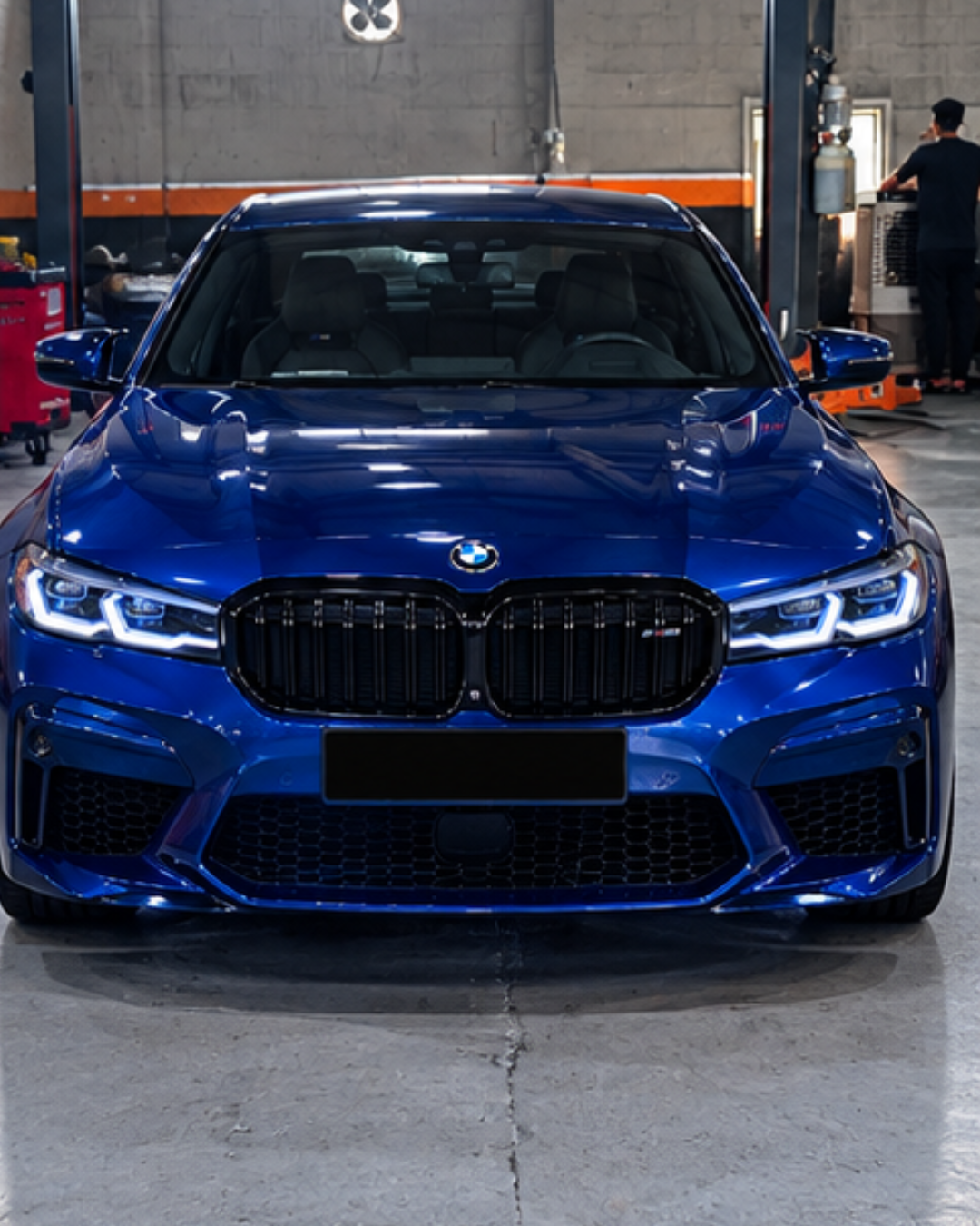 BMW suspension repair being carried out at our workshop in Al Quoz, Dubai