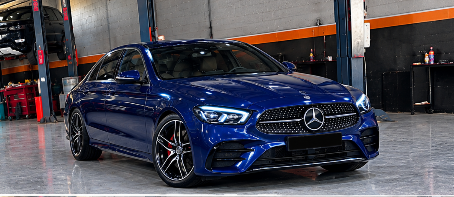 Mercedes engine service being carried out at our workshop in Al Quoz, Dubai