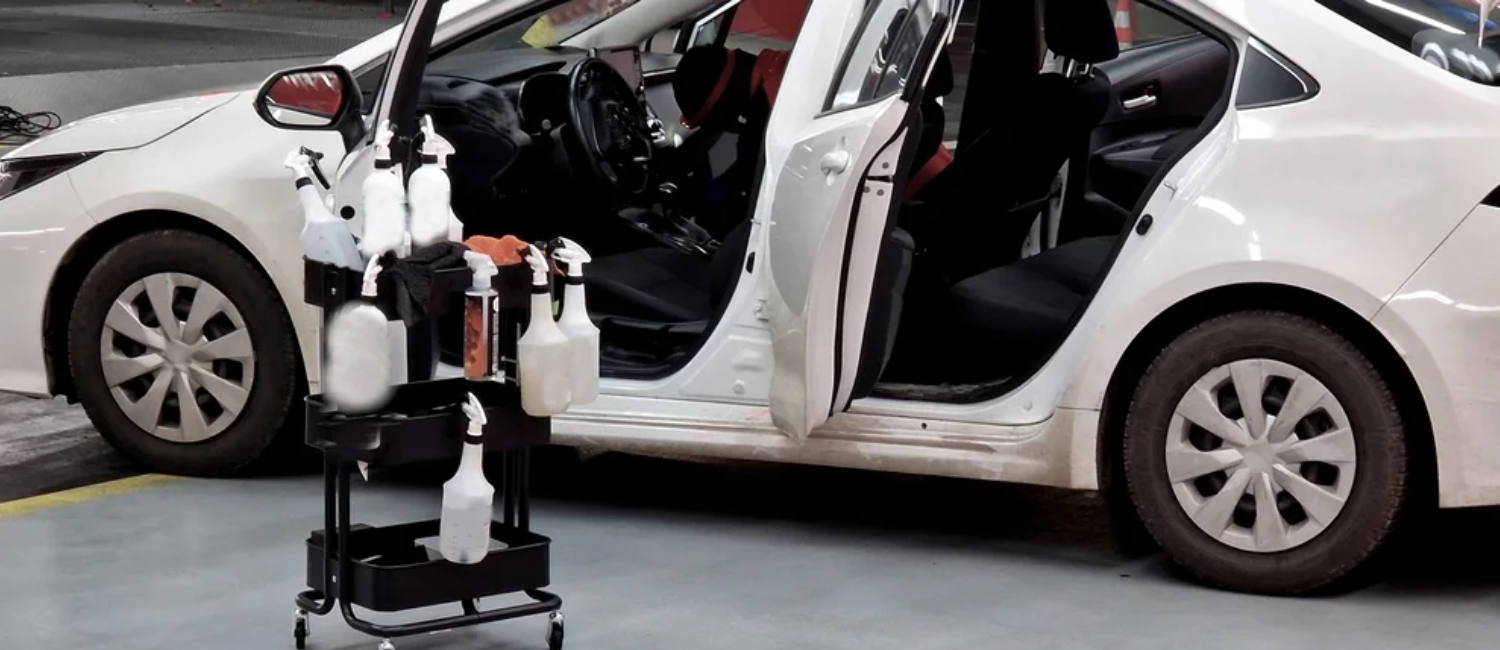 Car interior repair being carried out at our workshop in Al Quoz, Dubai