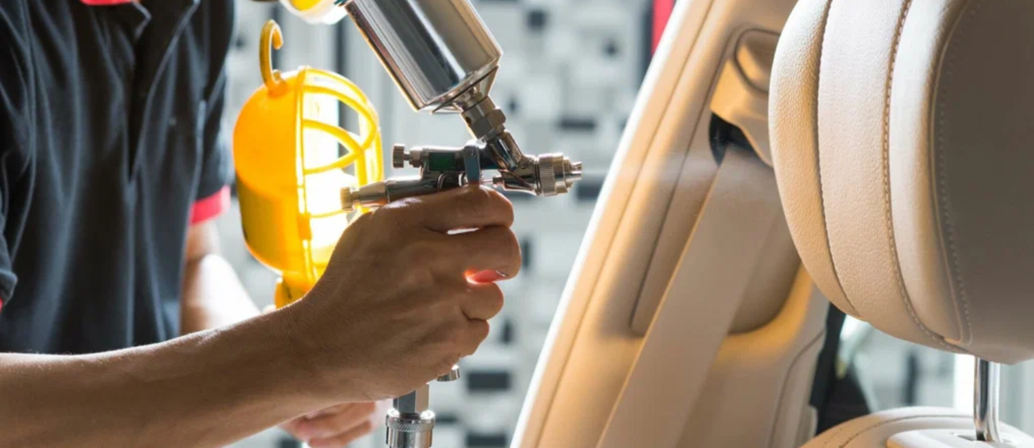 Car seat repair being carried out at our workshop in Al Quoz, Dubai